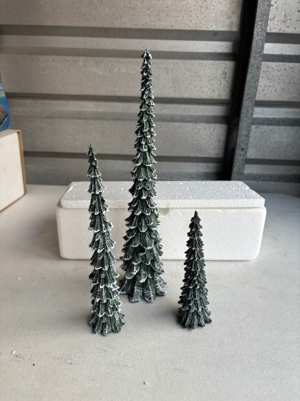 Department 56 Village Accessories - 3 Pencil Pine Cold Cast Porcelain Trees